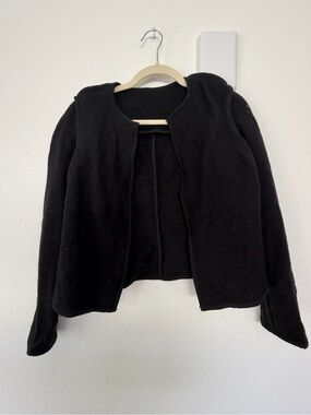 Vintage Black Open-Front Women's Jacket